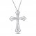 Diamond Cross Necklace Sterling Silver 18"