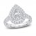 Multi-Diamond Engagement Ring 1-1/2 ct tw Pear/Round-Cut 14K White Gold