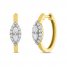 Forever Connected Diamond Hoop Earrings 3/8 ct tw Pear/Round 10K Yellow Gold