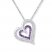 Amethyst Heart Necklace 1/6 ct tw Diamonds Sterling Silver