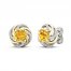 Citrine & White Lab-Created Sapphire Knot Earrings 10K Yellow Gold/Sterling Silver