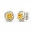 Citrine & White Lab-Created Sapphire Knot Earrings 10K Yellow Gold/Sterling Silver