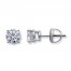 Certified Diamond Earrings 1-1/4 ct tw Round-cut 18K White Gold