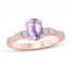 Amethyst Engagement Ring 1/5 ct tw Diamonds 14K Rose Gold