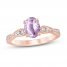 Amethyst Engagement Ring 1/5 ct tw Diamonds 14K Rose Gold