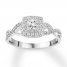 Diamond Engagement Ring 3/8 ct tw Princess/Round 10K White Gold