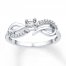 Infinity Symbol Ring 1/6 ct tw Diamonds Sterling Silver
