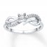 Infinity Symbol Ring 1/6 ct tw Diamonds Sterling Silver