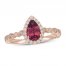 Neil Lane Garnet Engagement Ring 1/4 ct tw Diamonds 14K Rose Gold