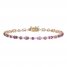 Amethyst Line Bracelet 10K Yellow Gold 7.25"