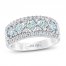 First Light Diamond Anniversary Ring 1-1/2 ct tw Princess/Round 14K White Gold