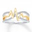 Heartbeat Ring 1/15 ct tw Diamonds Sterling Silver/10K Gold