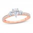3-Stone Diamond Engagement Ring 1 ct tw Pear/Round 14K Rose Gold