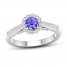 Diamond & Tanzanite Engagement Ring 1/4 ct tw Round-cut 10K White Gold