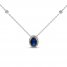 Sapphire Necklace 1/10 ct tw Diamonds 10K White Gold 18"