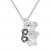 Black/White Diamond Bear Necklace 1/20 ct tw Sterling Silver