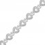 Diamond Heart Bracelet 1/8 ct tw Round-cut Sterling Silver