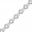 Diamond Heart Bracelet 1/8 ct tw Round-cut Sterling Silver