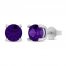 Amethyst Stud Earrings Sterling Silver