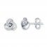 Knot Earrings 1/10 ct tw Diamonds Sterling Silver