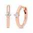 Diamond Solitaire Huggie Hoop Earrings 1/5 ct tw Round-cut 10K Rose Gold