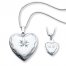 Mother/Daughter Necklaces Heart with Cross Sterling Silver