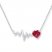 Heartbeat Necklace Lab-created Ruby Sterling Silver