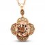 Le Vian Morganite Necklace 1/6 ct tw Diamonds 14K Strawberry Gold 20"
