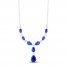 Blue & White Lab-Created Sapphire Necklace Sterling Silver