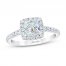 First Light Diamond Engagement Ring 1-3/8 ct tw Princess/Round 14K White Gold