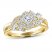 Adrianna Papell Diamond Engagement Ring 7/8 ct tw Princess/Pear/Marquise/Round 14K Yellow Gold