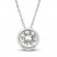White Lab-Created Sapphire Bezel Necklace Sterling Silver 18"