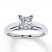 Certified Diamond Ring 1 carat Princess-cut 14K White Gold