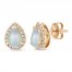 Le Vian Opal & Diamond Earrings 1/4 ct tw 14K Strawberry Gold