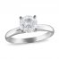 Diamond Solitaire Engagement Ring 1-1/2 ct tw Round-cut 14K White Gold