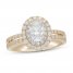 Neil Lane Diamond Engagement Ring 1-3/4 ct tw Oval/Round 14K Two-Tone Gold