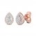 Diamond Pear Earrings 1/3 ct tw Pear/Round-Cut 10K Rose Gold