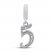 True Definition Number 5 Charm with Diamonds Sterling Silver