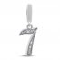 True Definition Number 7 Charm with Diamonds Sterling Silver