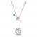 Emerald Om Necklace 1/10 ct tw Diamonds Sterling Silver 18"