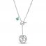 Emerald Om Necklace 1/10 ct tw Diamonds Sterling Silver 18"