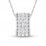 Diamond Necklace 1/2 ct tw 10K White Gold 18"