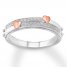 Diamond Message Ring 1/8 ct tw Sterling Silver/10K Rose Gold