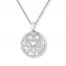 Diamond Mom Necklace 1/10 ct tw Round-cut Sterling Silver