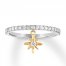 Diamond Star Ring 1/5 ct tw Sterling Silver/10K Yellow Gold
