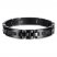 Men's Natural Black Sapphire Bracelet Stainless Steel 8.5"