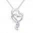 Heart Necklace Diamond Accents Sterling Silver