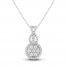 Diamond Necklace 1/2 ct tw Round-cut 10K White Gold 18"