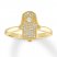 Diamond Hamsa Ring 1/6 ct tw Round-cut 10K Yellow Gold