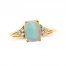 Ethiopian Opal & Diamond Ring 1/15 ct tw Cushion/Round-Cut 10K Yellow Gold